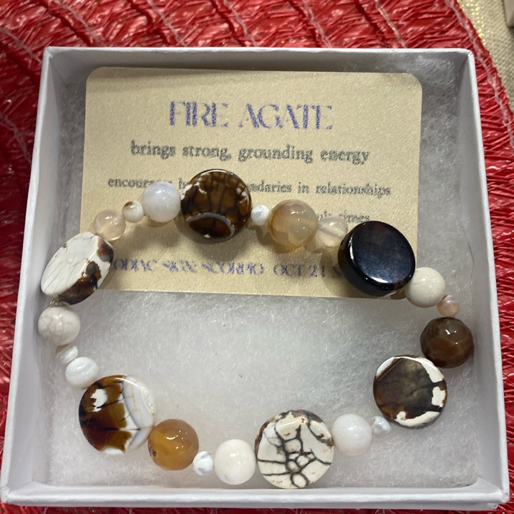 Homemade Fire Agate Stretch Bracelet